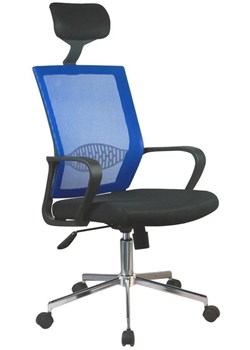Niebieski profilowany fotel obrotowy - Trexol ze sklepu Edinos.pl w kategorii Krzesła biurowe - zdjęcie 172233497