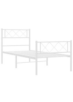 Białe pojedyncze łózko metalowe w stylu loft 90x200 cm - Espux ze sklepu Edinos.pl w kategorii Łóżka i materace - zdjęcie 172233536