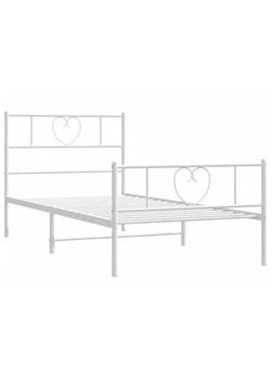 Białe pojedyncze łóżko metalowe 90x200 cm - Edelis ze sklepu Edinos.pl w kategorii Łóżka i materace - zdjęcie 172233756