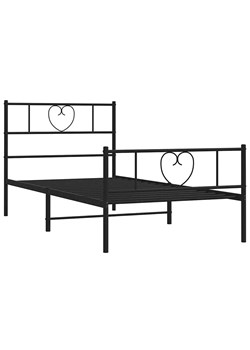 Czarne loftowe łóżko z metalu 100x200cm - Edelis ze sklepu Edinos.pl w kategorii Łóżka i materace - zdjęcie 172233786