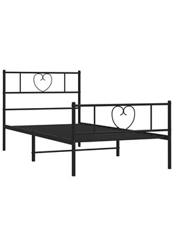 Czarne Loftowe Łóżko Z Metalu 100X200Cm S1-Z77 ze sklepu Edinos.pl w kategorii Łóżka i materace - zdjęcie 172233786