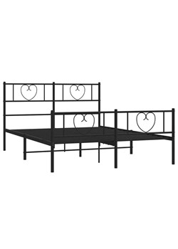 Czarne metalowe łóżko małżeńskie 160x200cm - Edelis ze sklepu Edinos.pl w kategorii Łóżka i materace - zdjęcie 172233797