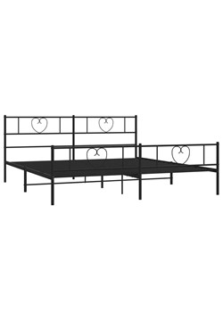 Czarne metalowe łóżko małżeńskie 200x200cm - Edelis ze sklepu Edinos.pl w kategorii Łóżka i materace - zdjęcie 172233808