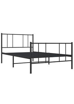 Czarne metalowe łóżko pojedyncze 90x200 cm - Privex ze sklepu Edinos.pl w kategorii Łóżka i materace - zdjęcie 172233836