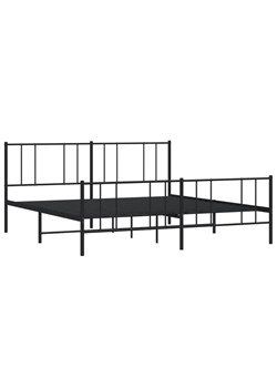 Czarne metalowe łóżko małżeńskie 200x200cm - Privex ze sklepu Edinos.pl w kategorii Łóżka i materace - zdjęcie 172233846