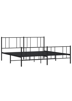 Czarne metalowe łóżko małżeńskie 200x200cm S6-L59 ze sklepu Edinos.pl w kategorii Łóżka i materace - zdjęcie 172233846