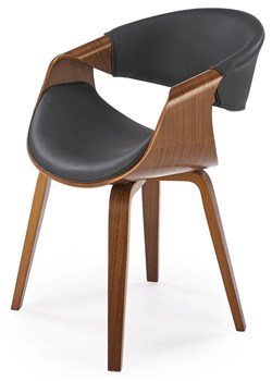 Skandynawskie kubełkowe krzesło orzech + czarny - Dagen ze sklepu Edinos.pl w kategorii Krzesła - zdjęcie 172233907