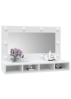 Biała toaletka z lustrem na biurko - Arvola 3X ze sklepu Edinos.pl w kategorii Toaletki - zdjęcie 172233916