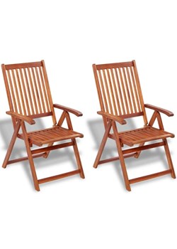 Składane drewniane krzesła ogrodowe Pasadena 2 szt ze sklepu Edinos.pl w kategorii Krzesła ogrodowe - zdjęcie 172234707
