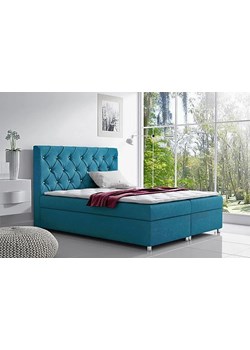 Duże łóżko z pikowanym zagłówkiem Clara 160x200 - 44 kolory ze sklepu Edinos.pl w kategorii Łóżka i materace - zdjęcie 172235187