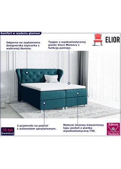 Łóżko kontynentalne Lilly 160x200 - 44 kolory ze sklepu Edinos.pl w kategorii Łóżka i materace - zdjęcie 172235285