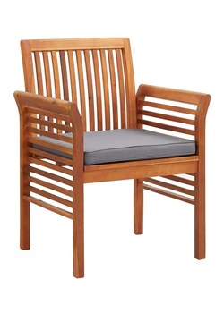 Krzesło drewniane z poduszką Kioto - popiel ze sklepu Edinos.pl w kategorii Krzesła ogrodowe - zdjęcie 172236217