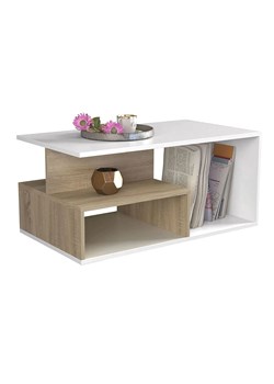 Designerska nowoczesna ława biały+dąb sonoma Nifea 4X ze sklepu Edinos.pl w kategorii Stoliki kawowe - zdjęcie 172236628