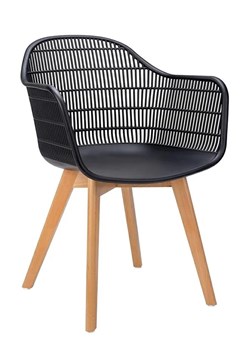 Krzesło ażurowe patyczak z oparciem Cesta - czerń i jesion ze sklepu Edinos.pl w kategorii Krzesła - zdjęcie 172236637