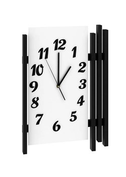 Zegar ścienny nowoczesny Tempo - biały ze sklepu Edinos.pl w kategorii Zegary - zdjęcie 172236655