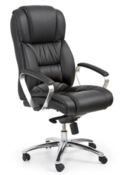 Czarny skórzany fotel biurowy - Tenar ze sklepu Edinos.pl w kategorii Krzesła biurowe - zdjęcie 172238018