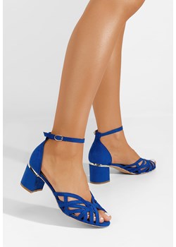 Niebieskie sandały na słupku Luigina V2 ze sklepu Zapatos w kategorii Sandały damskie - zdjęcie 172242046