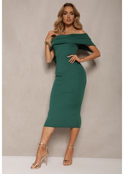 Zielona Elegancka Sukienka Koktajlowa Hiszpanka o Dopasowanym Kroju Nuelia ze sklepu Renee odzież w kategorii Sukienki - zdjęcie 172242276