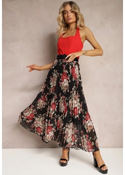 Czarna Spódnica Plisowana High Waist z Gumką w Pasie Ollila ze sklepu Renee odzież w kategorii Spódnice - zdjęcie 172242635