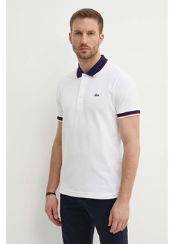 Lacoste polo męski kolor biały z aplikacją ze sklepu ANSWEAR.com w kategorii T-shirty męskie - zdjęcie 172243577