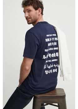Lacoste t-shirt bawełniany męski kolor granatowy z nadrukiem ze sklepu ANSWEAR.com w kategorii T-shirty męskie - zdjęcie 172243938