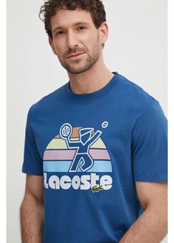 Lacoste t-shirt bawełniany męski kolor niebieski z nadrukiem ze sklepu ANSWEAR.com w kategorii T-shirty męskie - zdjęcie 172243969