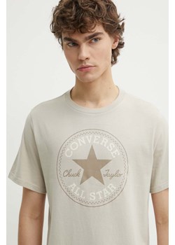 Converse t-shirt bawełniany kolor beżowy z nadrukiem ze sklepu ANSWEAR.com w kategorii T-shirty męskie - zdjęcie 172243987