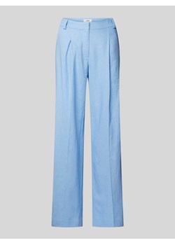 Spodnie lniane z szeroką nogawką i zakładkami w pasie model ‘Cristiana’ ze sklepu Peek&Cloppenburg  w kategorii Spodnie damskie - zdjęcie 172244926