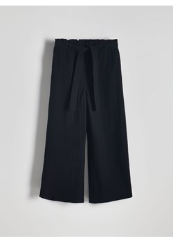 Reserved - Spodnie culotte z lnem - czarny ze sklepu Reserved w kategorii Spodnie damskie - zdjęcie 172245645