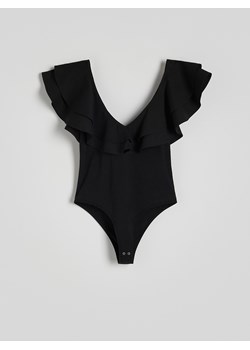 Reserved - Body z falbanami - czarny ze sklepu Reserved w kategorii Bluzki damskie - zdjęcie 172245796