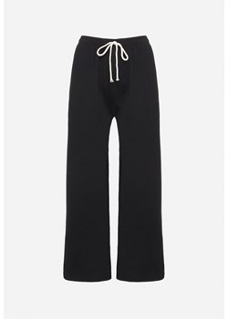 Czarne Materiałowe Spodnie z Gumką w Pasie Toralia ze sklepu Born2be Odzież w kategorii Spodnie damskie - zdjęcie 172246168