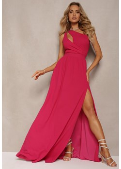 Różowa Asymetryczna Sukienka Rozkloszowana Maxi Adavia ze sklepu Renee odzież w kategorii Sukienki - zdjęcie 172246586
