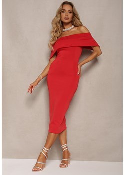 Czerwona Elegancka Sukienka Koktajlowa Hiszpanka o Dopasowanym Kroju Nuelia ze sklepu Renee odzież w kategorii Sukienki - zdjęcie 172246686