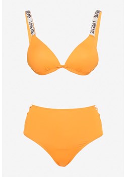 Pomarańczowe Bikini Biustonosz z Usztywnianymi Miseczkami i Cyrkoniami Majtki ze Sznurowaniem Durbia ze sklepu Renee odzież w kategorii Stroje kąpielowe - zdjęcie 172246918