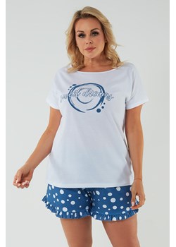 Piżama Italian Fashion Raba kr.r. kr.sp. biały/druk niebieski ze sklepu kontri.pl w kategorii Piżamy damskie - zdjęcie 172248797