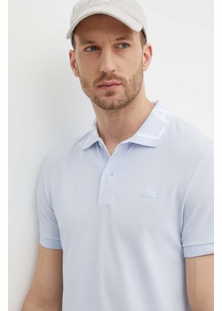 Lacoste polo męski kolor niebieski z aplikacją ze sklepu ANSWEAR.com w kategorii T-shirty męskie - zdjęcie 172249337