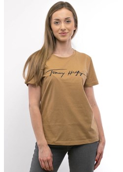 t-shirt damski tommy hilfiger xw0xw02857 khaki ze sklepu Royal Shop w kategorii Bluzki damskie - zdjęcie 172249426