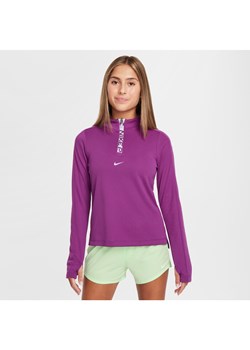 Dziewczęca koszulka z długim rękawem i zamkiem 1/2 Dri-FIT Nike Pro - Fiolet ze sklepu Nike poland w kategorii Bluzki damskie - zdjęcie 172249826