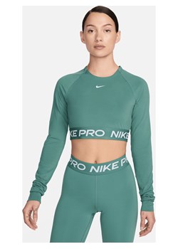 Damska koszulka o skróconym kroju z długim rękawem Dri-FIT Nike Pro - Zieleń ze sklepu Nike poland w kategorii Bluzki damskie - zdjęcie 172249836