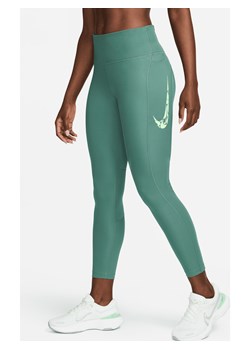 Damskie legginsy 7/8 ze średnim stanem i kieszeniami do biegania Nike Fast - Zieleń ze sklepu Nike poland w kategorii Spodnie damskie - zdjęcie 172249885