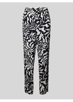 Spodnie materiałowe z wiskozy ze wzorem na całej powierzchni ze sklepu Peek&Cloppenburg  w kategorii Spodnie damskie - zdjęcie 172249917