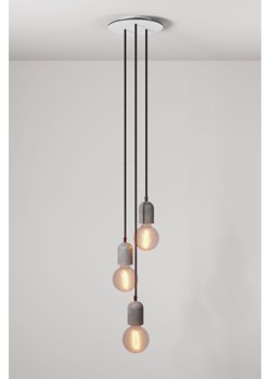 H & M - Żyrandol Z Betonowymi Dodatkami Z Trzema Żarówkami - Szary ze sklepu H&M w kategorii Lampy wiszące - zdjęcie 172250869