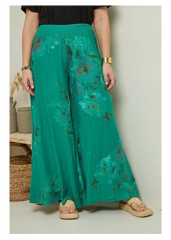 Curvy Lady Lniane spodnie w kolorze zielonym ze sklepu Limango Polska w kategorii Spodnie damskie - zdjęcie 172253296