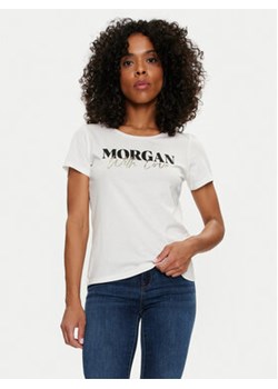 Morgan T-Shirt 241-DUNE Biały Regular Fit ze sklepu MODIVO w kategorii Bluzki damskie - zdjęcie 172255039