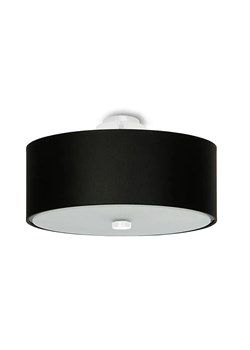 Czarny okrągły plafon z abażurem 30 cm - EX661-Skalo ze sklepu Edinos.pl w kategorii Lampy sufitowe - zdjęcie 172256657