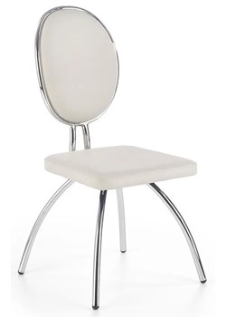 Jasnoszare metalowe krzesło tapicerowane - Nores ze sklepu Edinos.pl w kategorii Krzesła - zdjęcie 172257406
