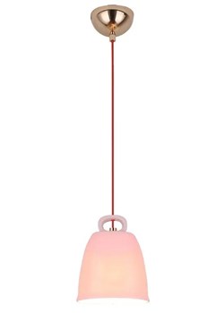 Różowa ceramiczna lampa wisząca - V012-Ilumi ze sklepu Edinos.pl w kategorii Lampy wiszące - zdjęcie 172257419