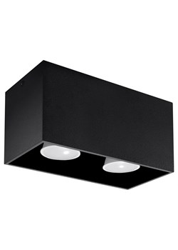 Czarny minimalistyczny plafon LED - EX509-Quas ze sklepu Edinos.pl w kategorii Lampy sufitowe - zdjęcie 172257618