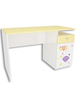 Biało-żółte biurko dla dziecka Lili 3X - 3 kolory ze sklepu Edinos.pl w kategorii Biurka dziecięce - zdjęcie 172257687