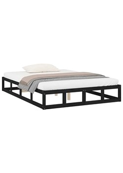 Podwójne drewniane czarne łóżko 160x200 - Kaori 6X ze sklepu Edinos.pl w kategorii Łóżka i materace - zdjęcie 172257746